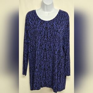 Soma L Slinky Stretch Knit Pullover Top Tunic Peep Back Straps